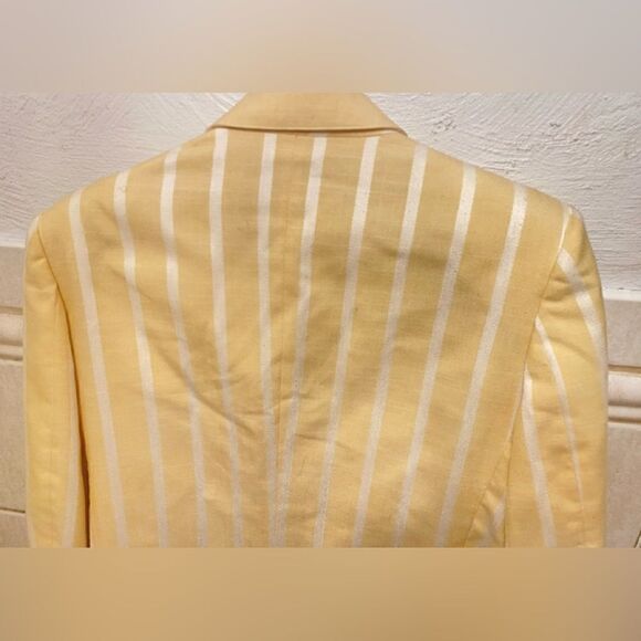 🎁Women Saks fifth Avenue Size : 8 Pattern print Striped Blazer pointed collar - Picture 8 of 10